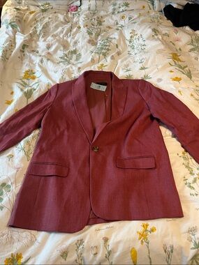 NWT Ann TayBurgundy Single-Button Blazer
